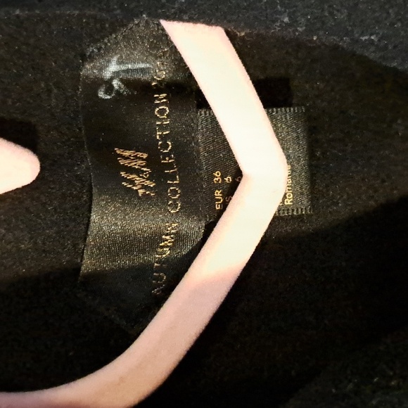 H&M Wool Double Breasted Black Pea Coat Lining - Picture 4 of 5